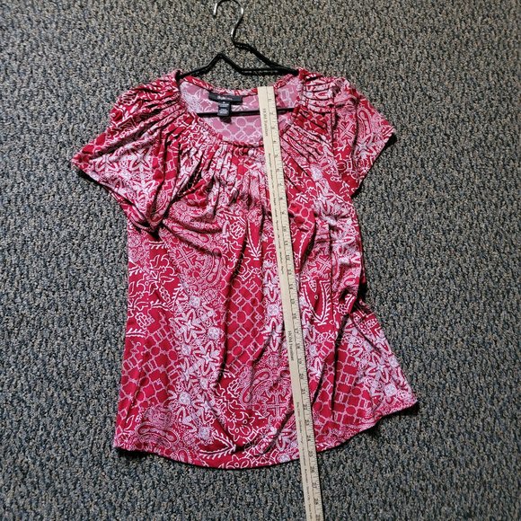 Style & Co. Red White Bandana Top Size Medium - Picture 7 of 16